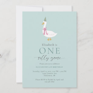 One Silly Goose 1st Birthday Cute Invitation