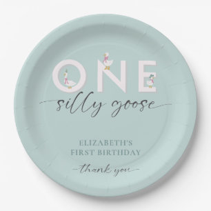 One Silly Goose 1st Birthday Cute Paper Plate
