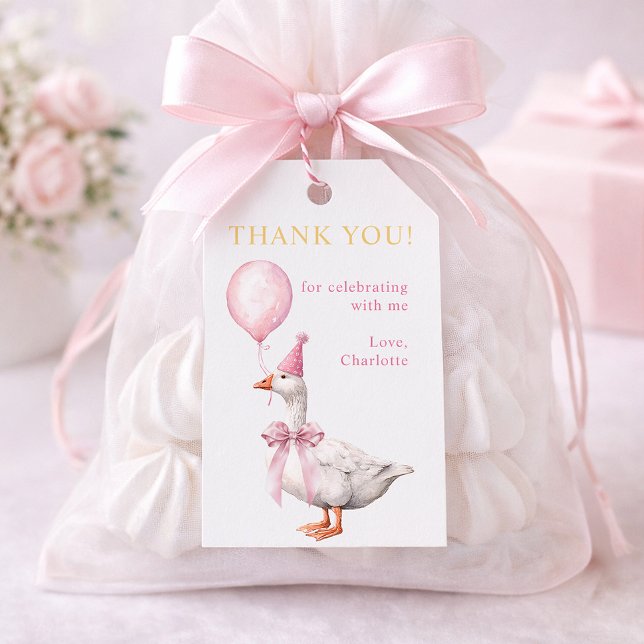 One Silly Goose 1st Birthday Favour Gift Tag (Silly Goose Favor Tag)