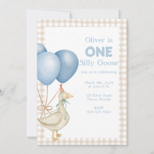 ONE Silly Goose 1st Birthday Invitation