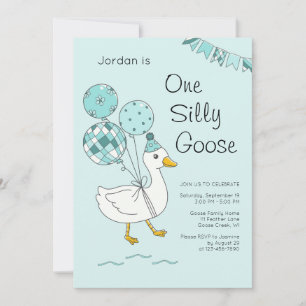 One Silly Goose 1st Birthday Invitations