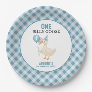 One Silly Goose 1st Birthday Paper Plate