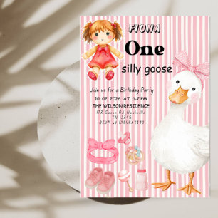One Silly Goose 1st Birthday Party Invitation
