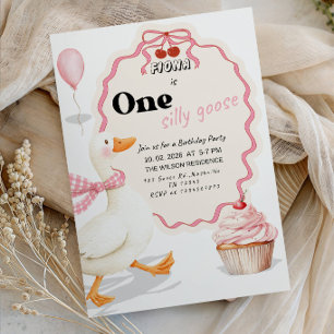 One Silly Goose 1st Birthday Party Invitation