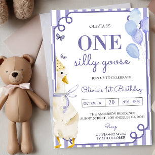 One Silly Goose 1st Birthday Party Invitation