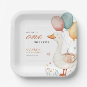 One Silly Goose 1st Birthday Party Paper Plate