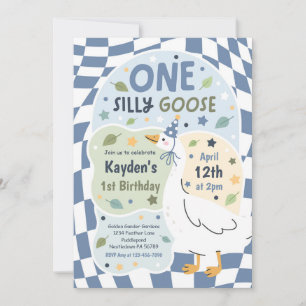 One Silly Goose 1st Birthday Party Spring Birthday Invitation