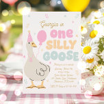 One Silly Goose 1st Birthday Party Spring Birthday Invitation<br><div class="desc">Silly Spring Goose Collection

Waddle into spring with bright colours,  playful designs,  and plenty of silly goose charm. 
Browse our carefully curated matching items designed to complement each other seamlessly. 
Create a cohesive look with coordinating decor,  tableware,  and accessories.

All designs are © PIXEL PERFECTION PARTY LTD</div>