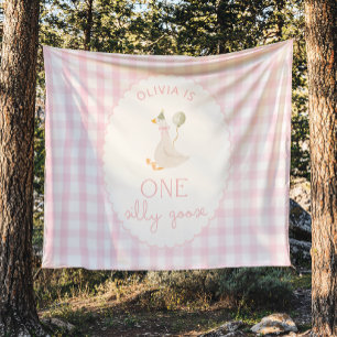 One Silly Goose 1st  Birthday Personalized Banner  Tapestry