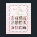 One Silly Goose 1st Birthday Photo Sign Fleece Blanket<br><div class="desc">Get ready to celebrate your little one’s first birthday with the One Silly Goose 1st Birthday Suite! This charming suite features an adorable goose wearing a cute pink bow, surrounded by sweet daisy flowers and cheerful greenery. All this cuteness comes together against a fun pink-checkered watercolor backdrop, making it perfect...</div>