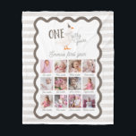 One Silly Goose 1st Birthday Photo Sign Fleece Blanket<br><div class="desc">Get ready to celebrate your little one’s first birthday with the One Silly Goose 1st Birthday Suite! This charming suite features an adorable goose wearing a cute pink bow, surrounded by sweet daisy flowers and cheerful greenery. All this cuteness comes together against a fun pink-checkered watercolor backdrop, making it perfect...</div>