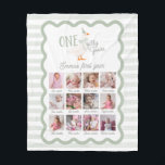 One Silly Goose 1st Birthday Photo Sign Fleece Blanket<br><div class="desc">Get ready to celebrate your little one’s first birthday with the One Silly Goose 1st Birthday Suite! This charming suite features an adorable goose wearing a cute pink bow, surrounded by sweet daisy flowers and cheerful greenery. All this cuteness comes together against a fun pink-checkered watercolor backdrop, making it perfect...</div>