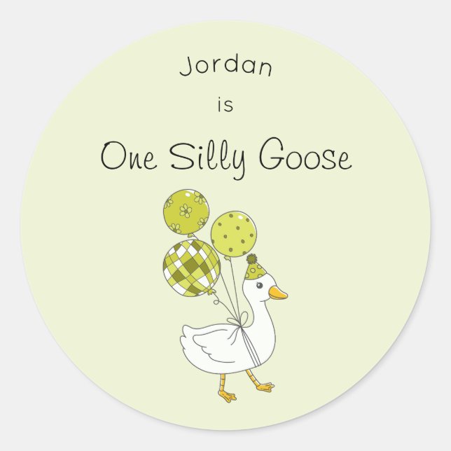 One Silly Goose 1st Birthday Stickers (Front)