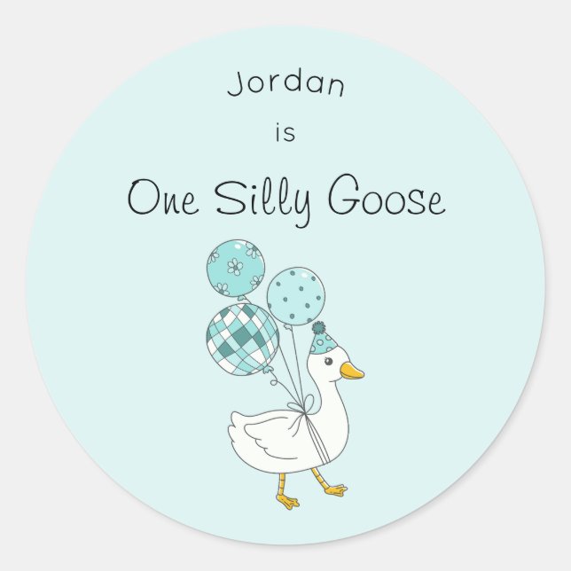 One Silly Goose 1st Birthday Stickers (Front)