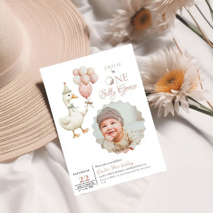One Silly Goose Baby 1st Birthday Invitation