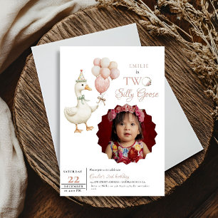 One Silly Goose Baby 2nd Birthday Invitation