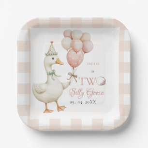 One Silly Goose Baby 2nd Birthday Paper Plate