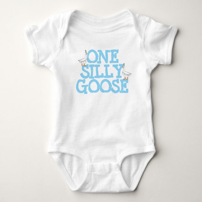 One Silly Goose  Baby Bodysuit (Front)