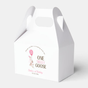 One Silly Goose Birthday, Girl 1st Birthday Pink Favour Box
