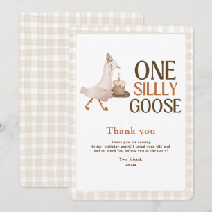 One Silly Goose Birthday, Goose Boy 1st Birthday Thank You Card