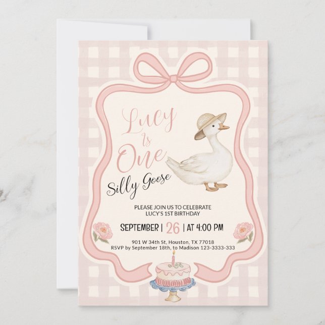 One Silly Goose Birthday Invitation (Front)