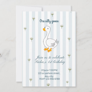 One Silly Goose Birthday Invitation card