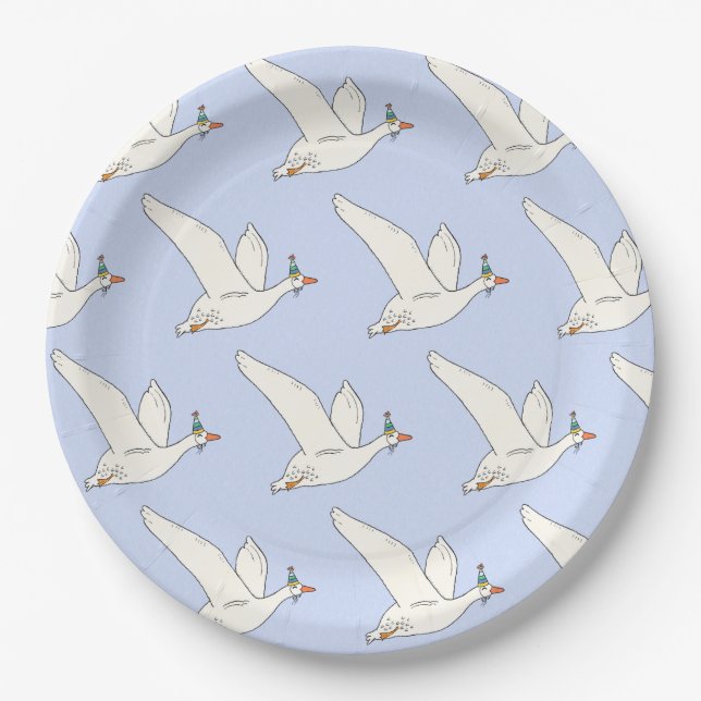 One Silly Goose Birthday Party Paper Plate (Front)