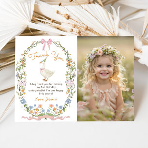 One Silly Goose Birthday Photo Thank you card