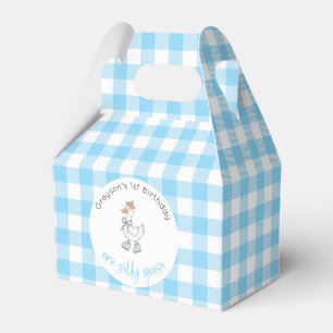 One Silly Goose Blue 1st Birthday Favour Box