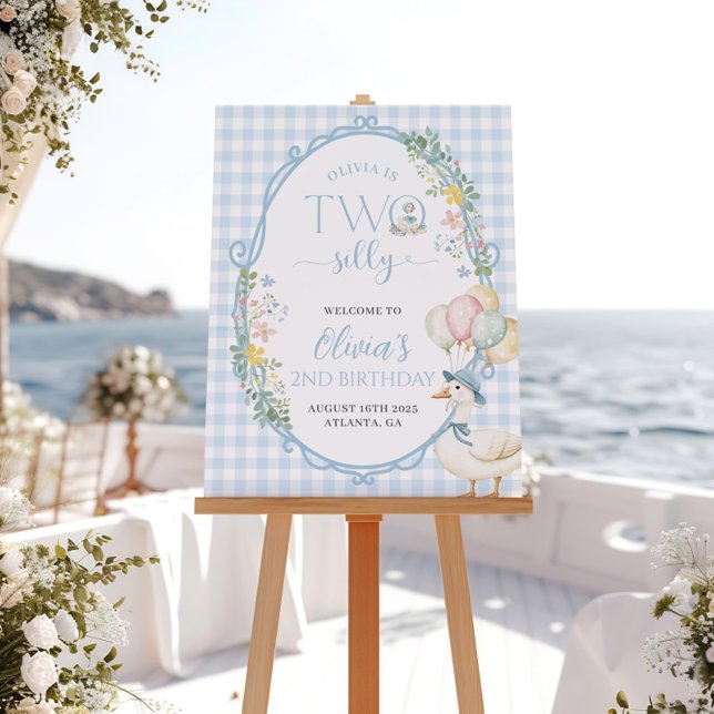 One Silly Goose Blue 2nd Birthday Welcome Sign (Creator Uploaded)