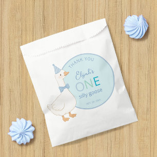 One Silly Goose Blue Boy First Birthday Thank You Favour Bags