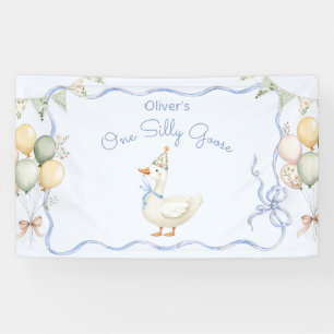 One Silly Goose Boy 1st Birthday Banner
