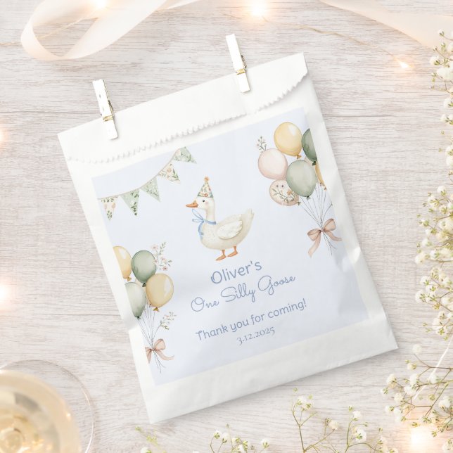 One Silly Goose Boy 1st Birthday Favour Bags (Clipped)