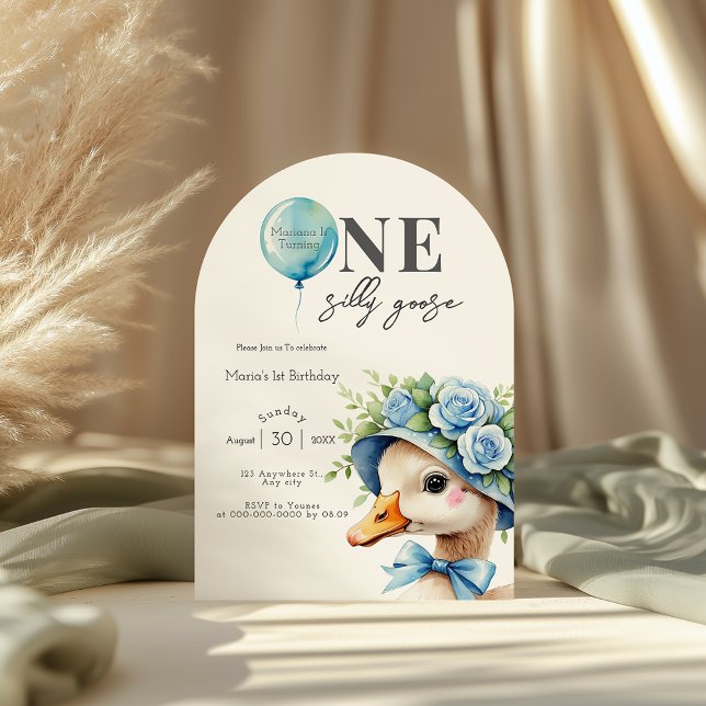 One Silly Goose Boy 1st Birthday  Invitation (Creator Uploaded)