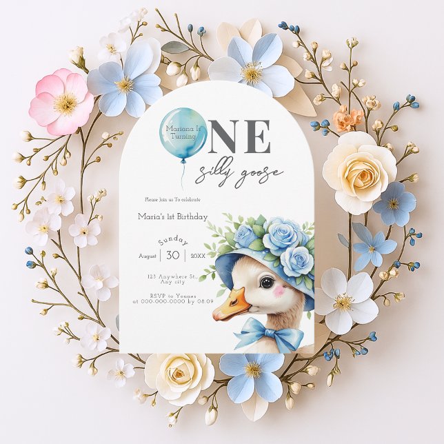 One Silly Goose Boy 1st Birthday  Invitation (Creator Uploaded)