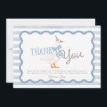 One Silly Goose Boy 1st Birthday Thank You Card<br><div class="desc">Celebrate your toddler's milestone in retro style with our One Silly Goose 1st Birthday Suite! Featuring a chic muted color scheme, this design includes an adorable goose wearing a cute coquette bow, all set within a groovy frame. It's the perfect way to bring a fun and stylish vibe to the...</div>