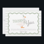 One Silly Goose Boy 1st Birthday Thank You Card<br><div class="desc">Celebrate your toddler's milestone in retro style with our One Silly Goose 1st Birthday Suite! Featuring a chic muted color scheme, this design includes an adorable goose wearing a cute coquette bow, all set within a groovy frame. It's the perfect way to bring a fun and stylish vibe to the...</div>