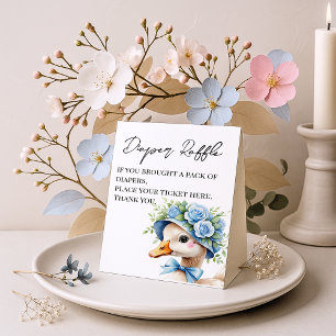 One Silly Goose Boy baby shower Diaper Raffle Pedestal Sign