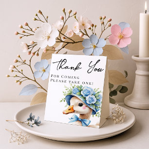 One Silly Goose Boy baby shower thank you Pedestal Sign