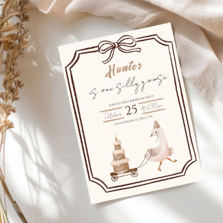 One Silly Goose Boy Birthday Invitation