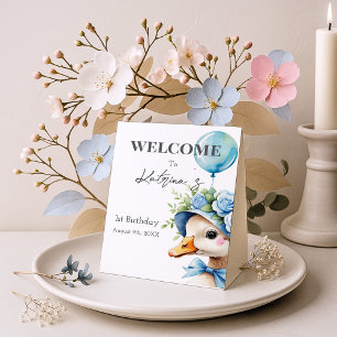 One Silly Goose Boy Birthday  Pedestal Sign