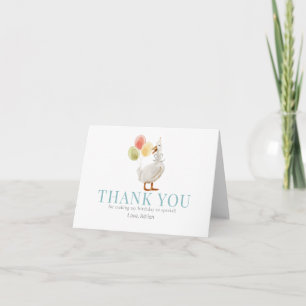 One Silly Goose Boy Blue Birthday Thank You Card