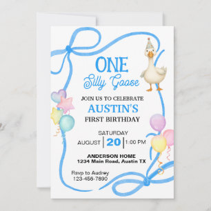 One Silly Goose Boys First Birthday Invitation