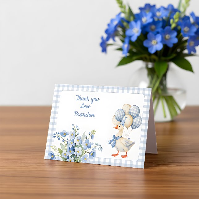 One Silly Goose Boy's First Birthday Thank You Card (Creator Uploaded)