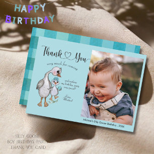 One Silly Goose Boy's Photo Thank You Card