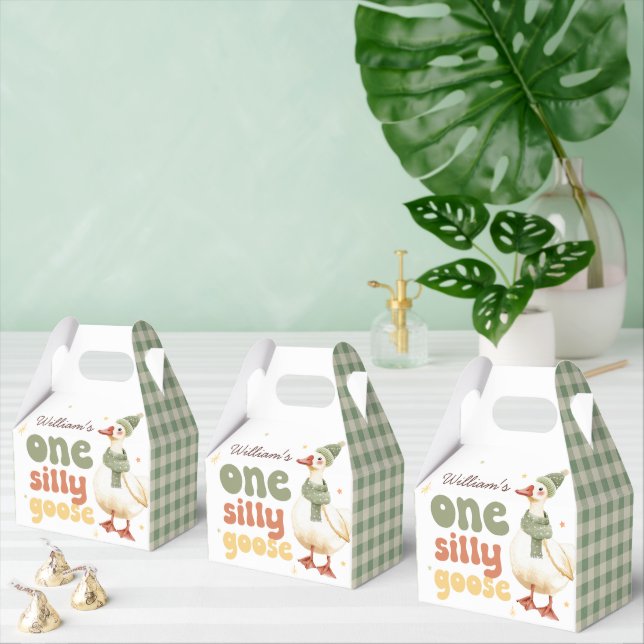One Silly Goose Christmas Green 1st Birthday Favour Box (Multiple)