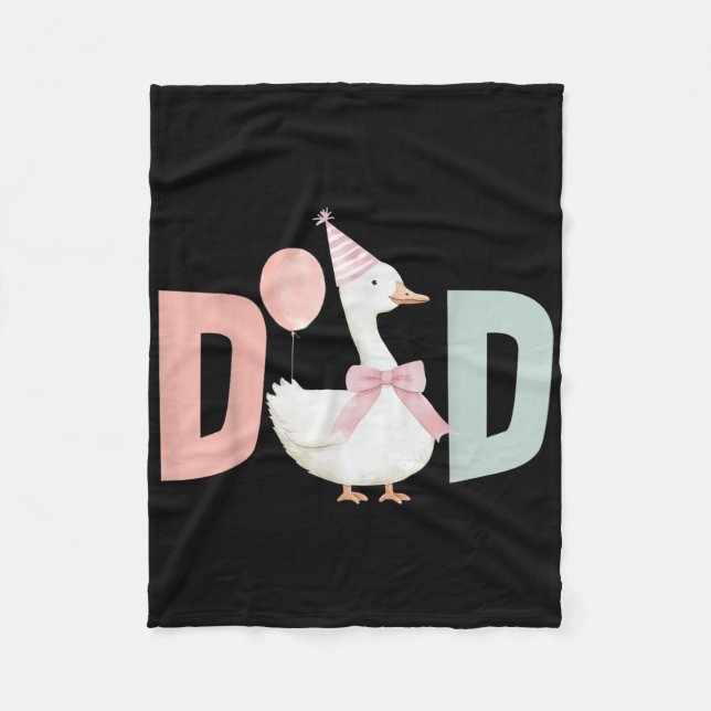 One Silly Goose Dad 1st First Birthday Family Matc Fleece Blanket (Front)