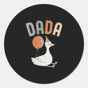 One Silly Goose Dada Funny 1st First Birthday Fami Classic Round Sticker