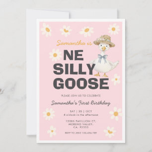 One Silly Goose Daisy Birthday Party Invitation
