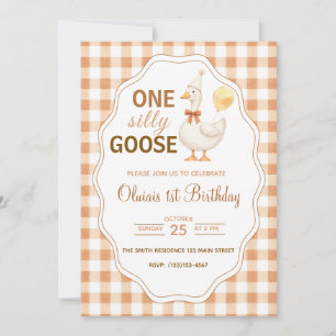 One Silly Goose Fall 1st Birthday Invitation